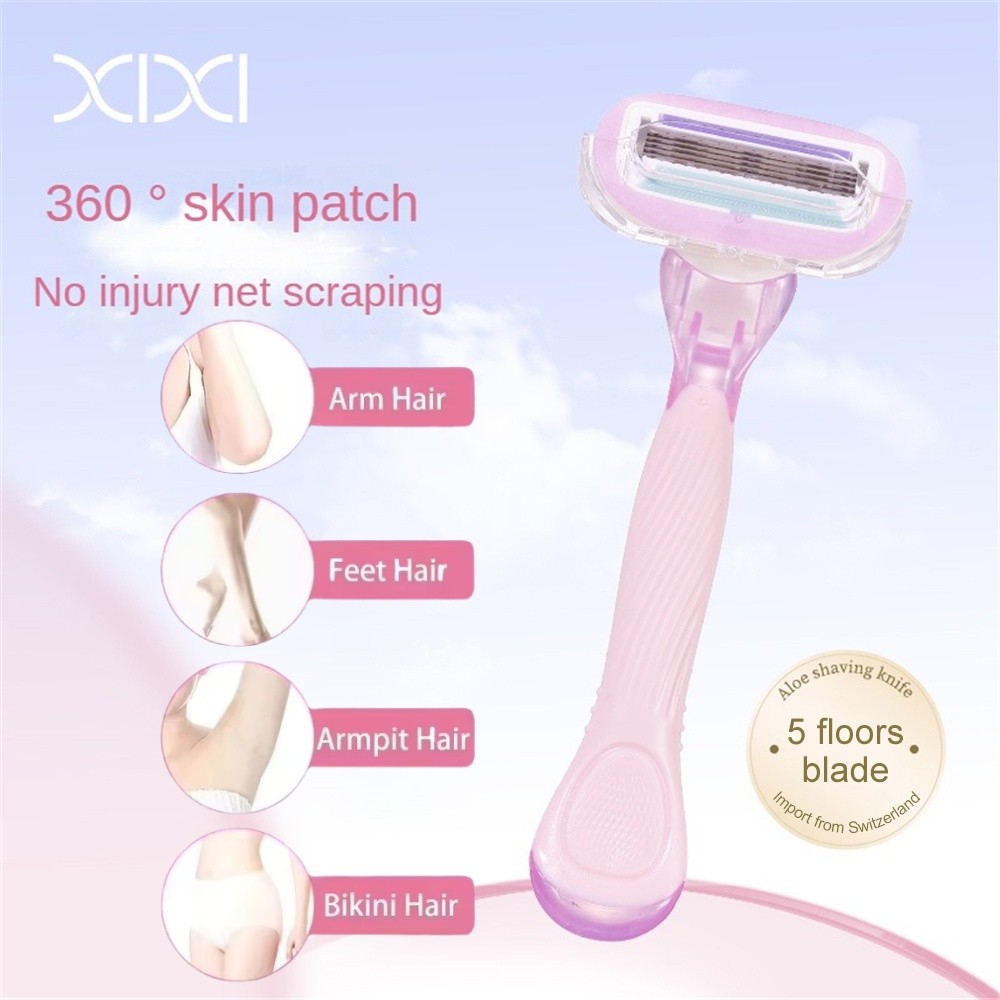 Ảnh Giao Hàng Nhanh Xixi 5 Lớp Lưỡi Dao Cạo Râu Lô Hội Đầu Cạo Râu Xà Phòng Lớn Dụng Cụ Làm đẹp Tẩy Lông Mặt/chân/nách/bikini An Toàn (THỦY TINH) 2