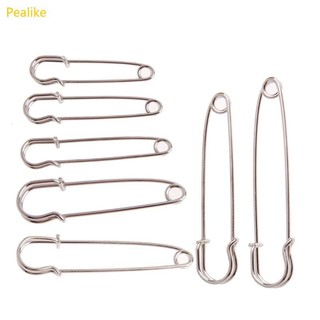 Pealike Heavy Duty Safety Pins 10 chiếc Bộ tông màu bạc lớn Dụng cụ may chốt chắc chắn