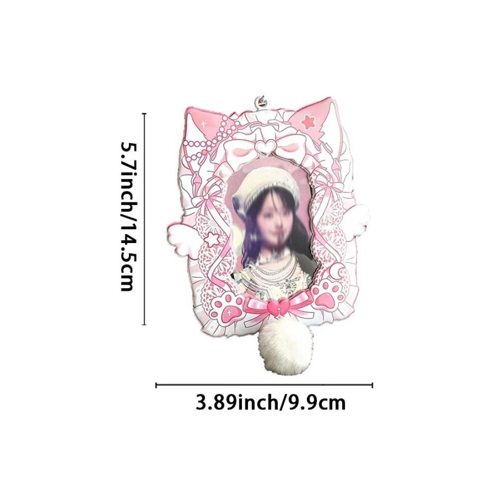 GUSTAVA Nơ Thẻ Ảnh Tay Áo, Kpop Có Móc Khóa Photocard Giá Đỡ, Kawaii Y2K 3 Inch ID Huy Hiệu Cho Bé Gái
