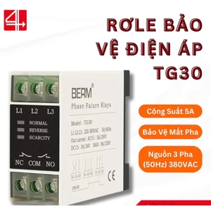 Rơ le bảo vệ điện áp TG30,rơ le bảo vệ mất pha TG-30,rơ le tuần tự 3 pha,relay bảo vệ đảo pha,role bảo vệ pha,relay