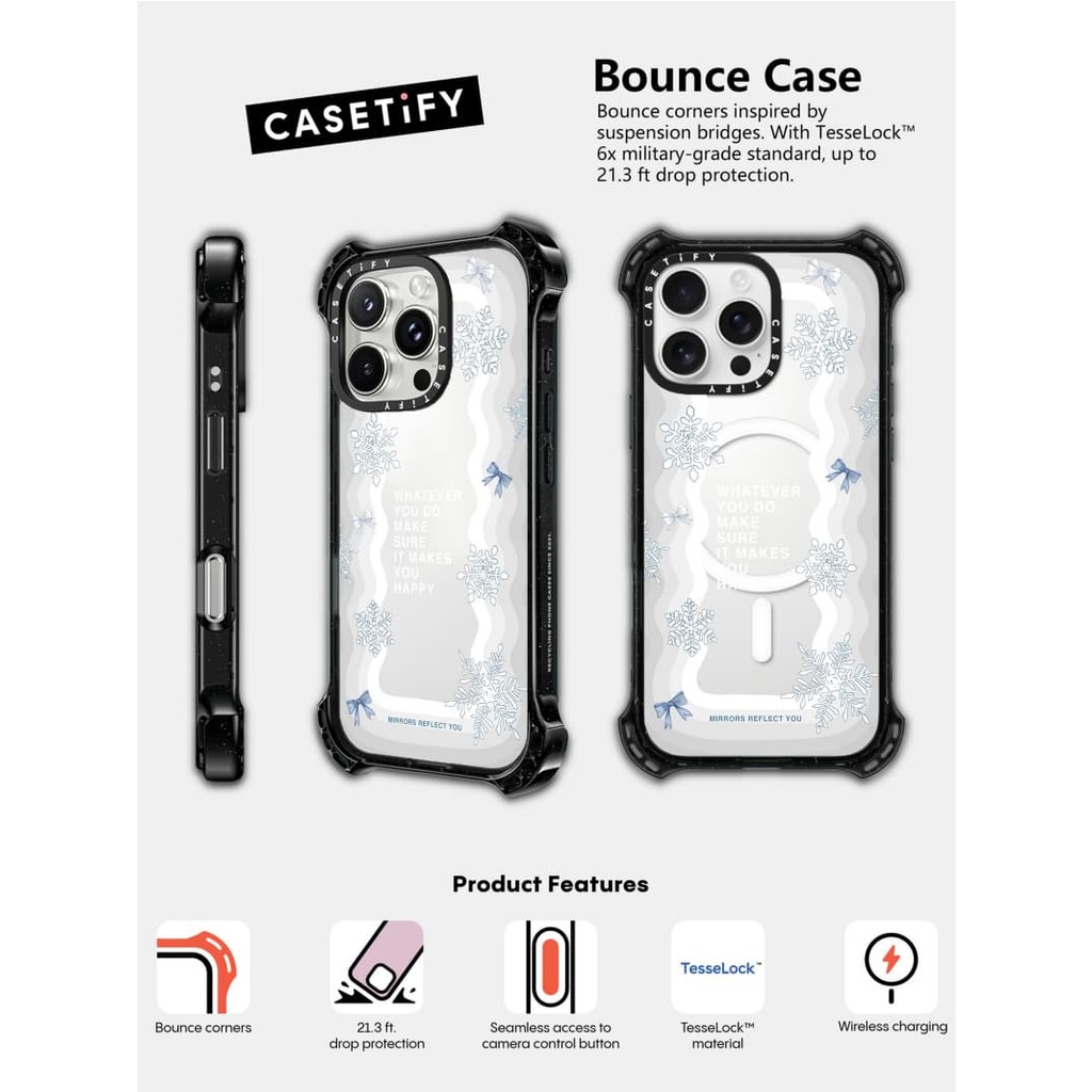 Casetify X Dù bạn làm gì Ốp lưng Acrylic cứng hút từ tính cho Apple IPhone 14 / 15 / 16 Pro Max với bao bì cao cấp