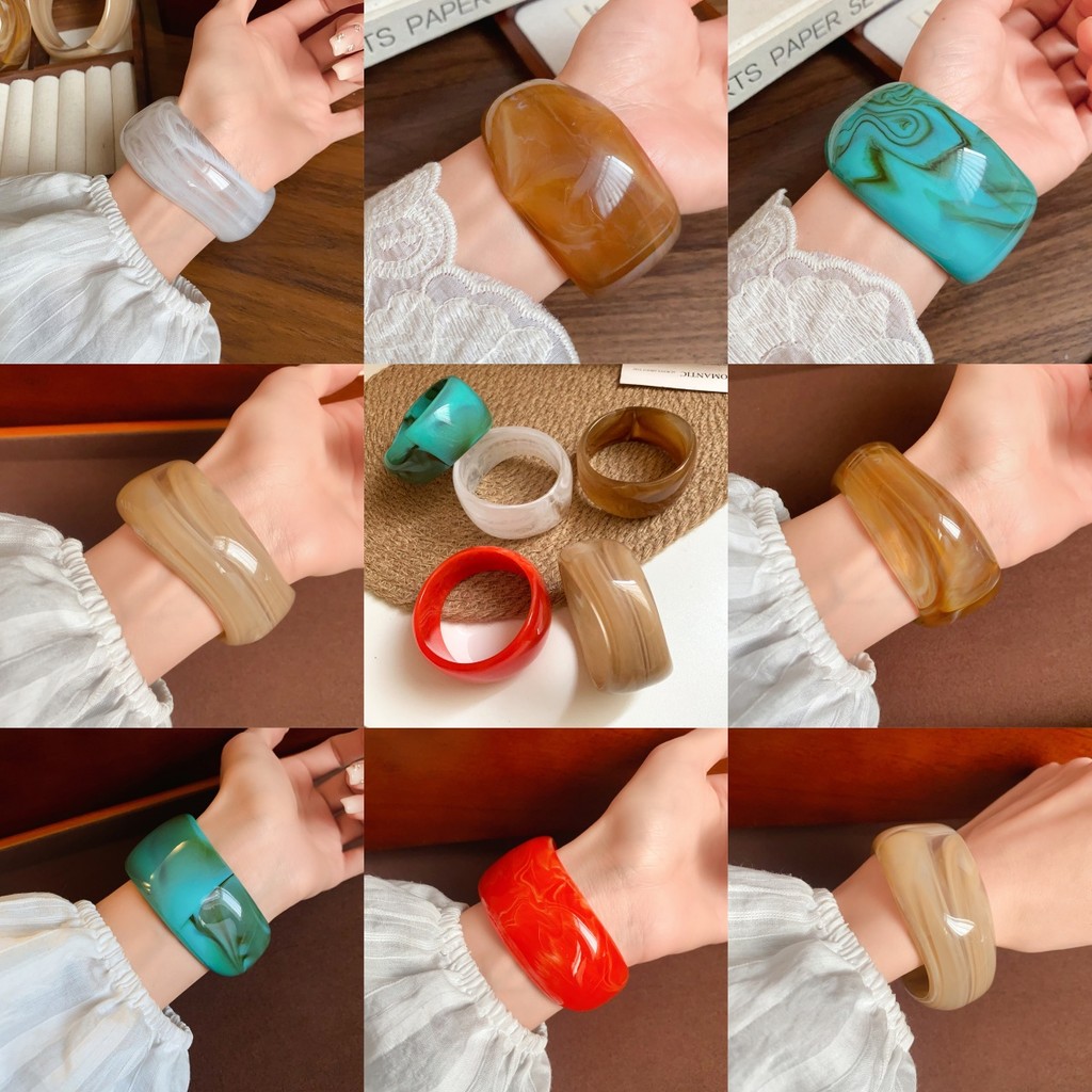 Acrylic mờ vòng tay sóng không đều thích hợp vòng tay giác quan cao cấp thời trang đơn giản tất cả phụ kiện tay đi lại nữ