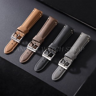 Dây đeo đồng hồ da thật mờ 20mm 22mm Dây đeo đồng hồ da bò thạch anh Đồng hồ cơ Vòng đeo tay nam nữ Đen Xám Nâu