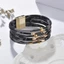 CODECOVED Da Báo Vòng Tay, Phong Cách Bohemian Tay Trang Sức Nhiều Lớp Lắc Tay, Vintage Phóng Đại Mặt Rộng Retro Vòng Tay Bé Gái