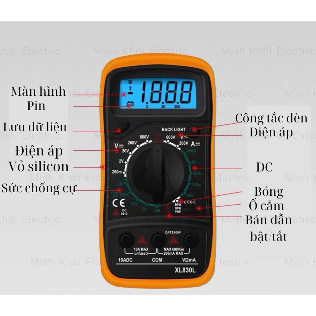 Đồng hồ vạn năng điện tử XL830L,đồng hồ đo điện áp XL830L,đồng hồ số vạn năng XL830L,đồng hồ đo điện tử,vạn năng kế