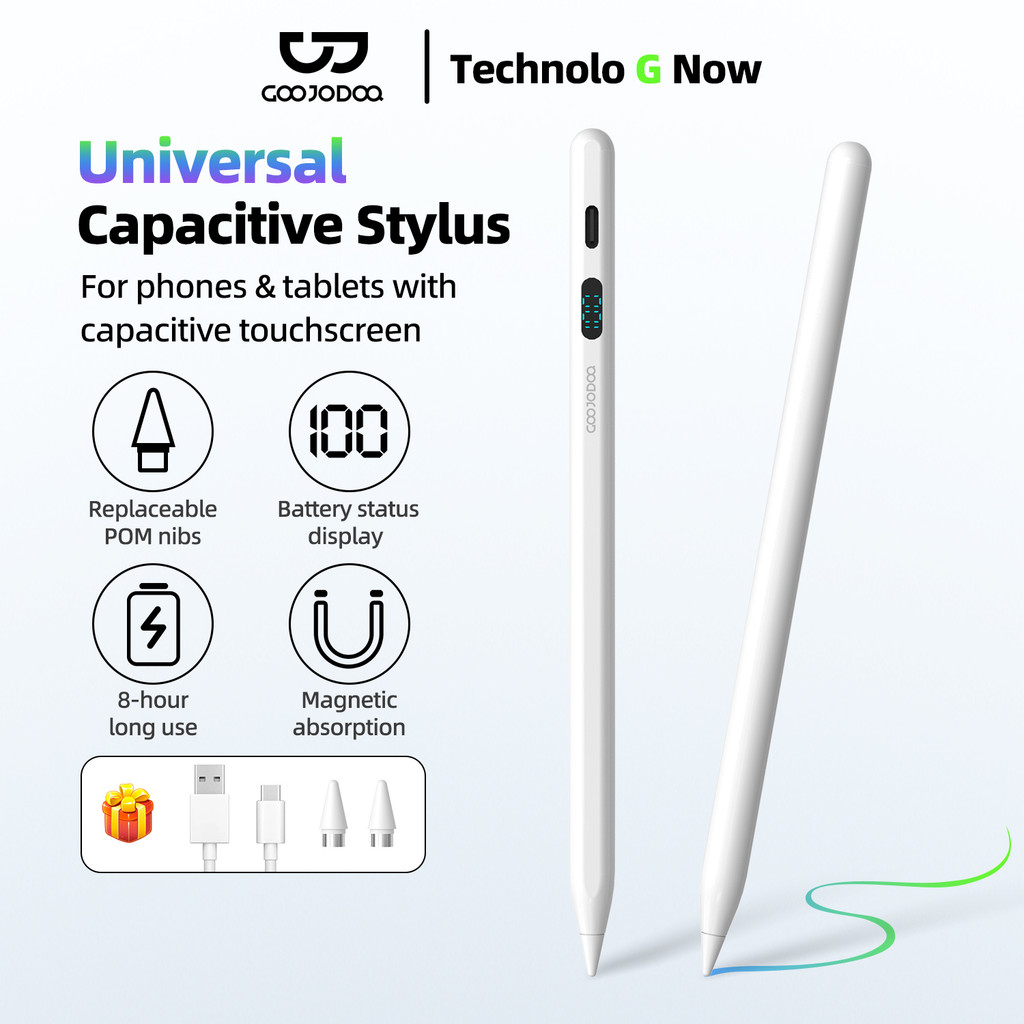 Bút cảm ứng đa năng Goojodoq có màn hình LED hút từ tính cho Xiaomi, Huawe,IPADViên thuốc 2018-2025