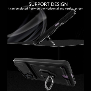 Dành Cho Redmi Note 11s 5G Note 11 Pro Plus 5G Ốp Lưng 4 Trong 1 Trượt Camera Bao Đựng Thẻ Đứng Vuông Freebie Dây Chống Sốc Chống Rơi Mỏng Mềm TPU Cover