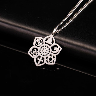 Vòng cổ vàng chữ thập hexagram cho nam nữ, bền màu và không gây dị ứng
