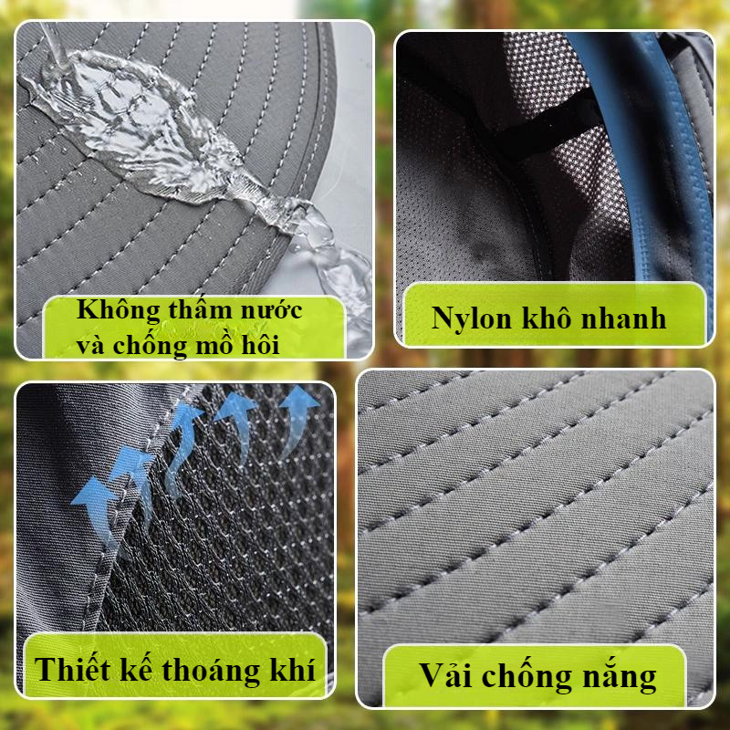 Mũ chống nắng Mũ Nón Rộng Vành Chống Nắng Kèm Khăn Che Mặt,Với Mũ bảo vệ mặt và cổ ngoài trời