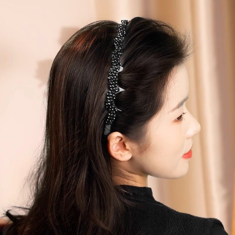✨Dây Buộc Tóc Tiện Lợi Paris Công Chúa Louis Băng Đô Ánh Sáng Sang Trọng Tính Khí Kim Cương Giả Hương Thơm Tay Đính Hạt FB1170 Băng Đô 25.4.1
