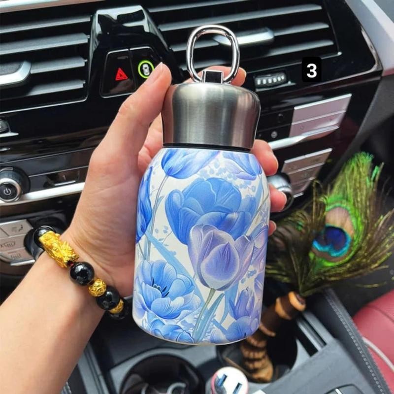 Bình Giữ Nhiệt MINI INOX316 DT300ML Có Quai Xách Hoạ Tiết VINTAGE Sang Trọng (68ti binh  giunhiet