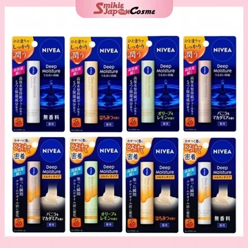 NIVEA Son Dưỡng Ẩm Sâu Deep Moisture Nhập Khẩu Trực Tiếp Từ Nhật Bản (Không mùi/Mật ong/Olive/Vani)