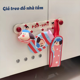 Thanh móc treo cốc hút Luxhome họa tiết dễ thương, Móc hút chân không pop up treo đồ nhà tắm, đồ bếp