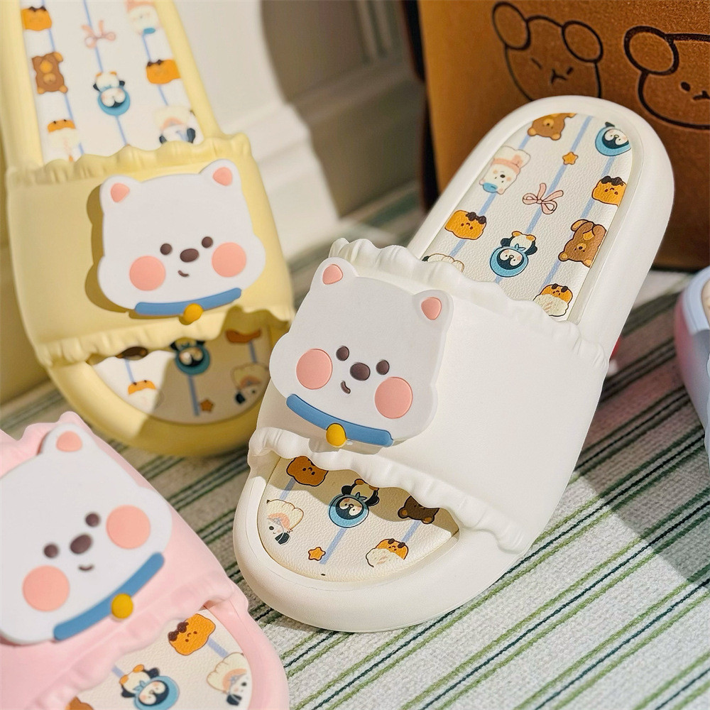 XIXITIAO Dép Chó Con Dễ Thương Mùa Hè Nữ Sinh Thời Trang Đế Mềm Nhà