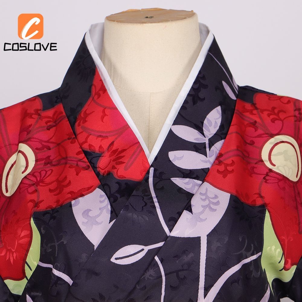 Anime Demon Slayer - Tamayo Cosplay: Trọn Bộ Quần Áo Kimono Dài Tay