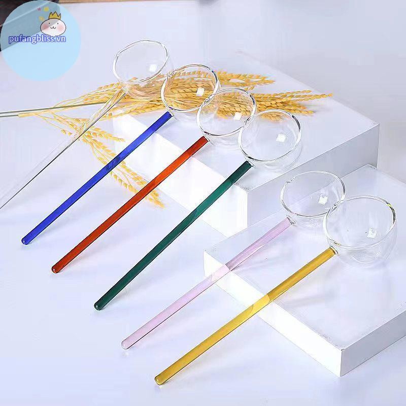 Pufangbliss Borosilicate Thìa Thủy Tinh Có Tay Cầm Dài Trong Suốt Nước Sốt Chịu Nhiệt Thìa Canh Có Vòi Thìa Tráng Miệng Nhà Bếp Thanh Đảng VN