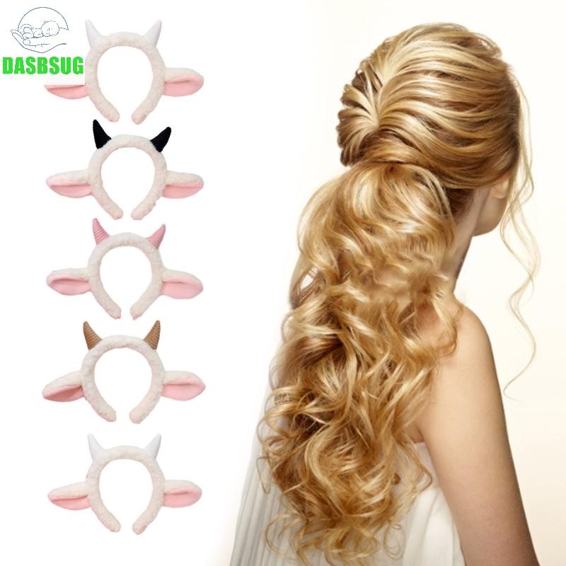 Dasbsug Hoạt Hình Sang Trọng Hairhoop Đáng Yêu Tai Cừu Băng Đô Quấn Tóc Mới Lạ Trang Phục Hóa Trang Đảng Đạo Cụ Mũ Đội Đầu Người Lớn Trẻ Em Truy Cập