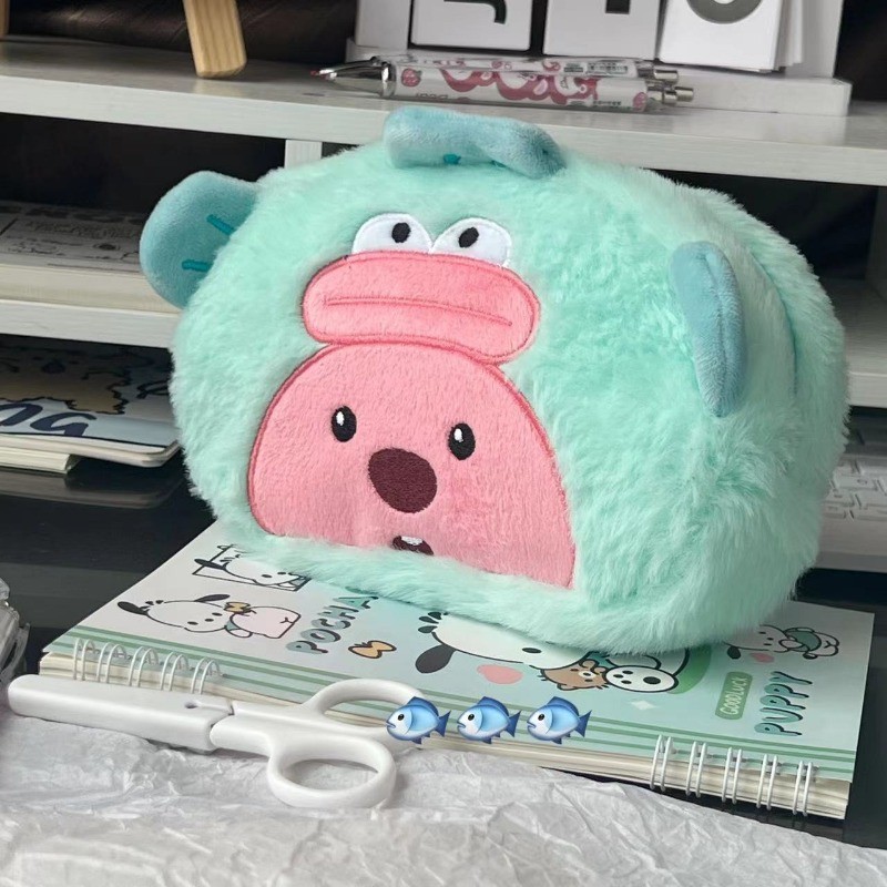 Dễ Thương Beaver Hộp Đựng Dung Tích Lớn Văn Phòng Phẩm Hộp Bảo Quản Thẩm Mỹ Túi Đựng Bút Sinh Viên Đồ Dùng Học Tập
