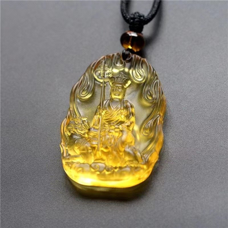 [Phong Cách Bán Chạy] Jiuhua Mountain Ksitigarbha Bodhisattva Mặt Dây Chuyền Nghe Thủy Tinh Sơn Bùa Tiền May Mắn Phong Cách Dân Tộc Người Bảo Vệ Thần