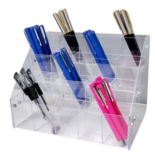 Hộp đựng bút đánh dấu DELMERHOME, Kệ trưng bày văn phòng phẩm trong suốt 2 / 3 / 4 / 5 lớp, Hộp đựng cọ trang điểm sáng tạo tiết kiệm không gian Acrylic đơn giản Thẩm mỹ viện