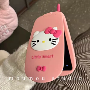 Ốp Lưng IPhone Silicon Mềm IPhone 11 Hàn Quốc Dễ Thương 3D Pink Kitty Flip Mirror Case IPhone 16 Pro Max Full Body Chống Sốc Dành Cho IPhone 16 15 14 13 12 11 Pro Max 16 15 14 Plus