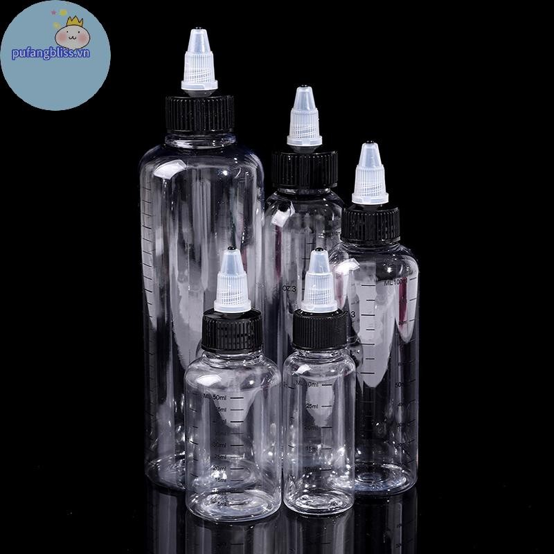 Pufangbliss 30ml-250ml Nhựa PET Dung Tích Lỏng Chai Nhỏ Giọt Sắc Tố Hộp Mực VN