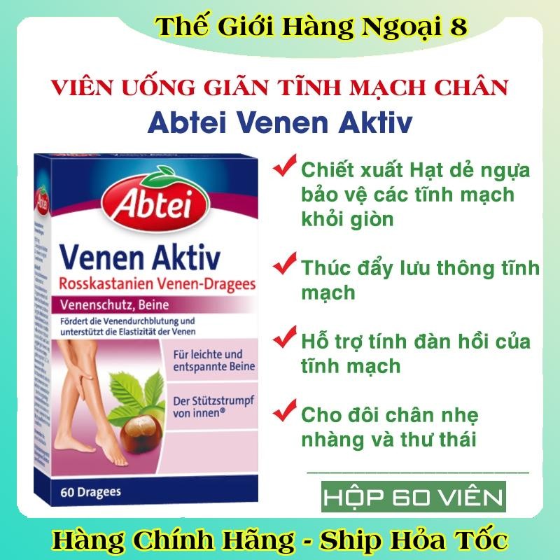 [DATE MỚI ĐỦ BILL] Kem bôi Và Viên Uống Abtei Giãn Tĩnh Mạch của Đức