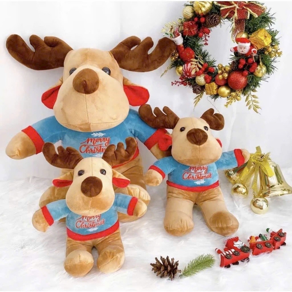[ MẪU NOEL 2024  ]Gấu Bông Tuần Lộc Noel Trang Trí Noel, Quà Tặng Noel Giáng Sinh