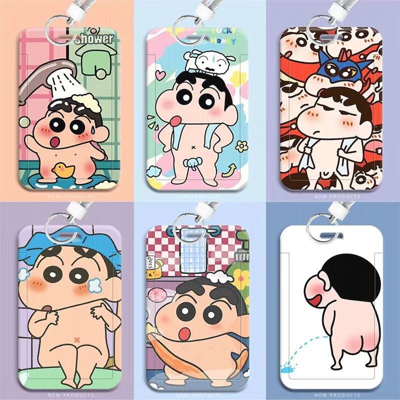 Bìa đựng hoạt hình Shin-chan cho học sinh: bảo vệ thẻ ăn, xe buýt, ID, ngân hàng