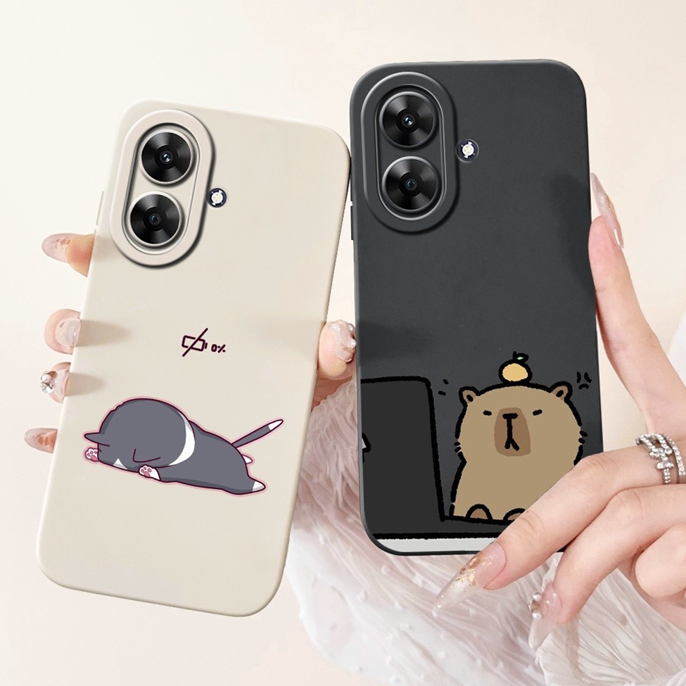 Dành Cho Realme Note 60 Ốp Điện Thoại Thẩm Mỹ Cho Oppo Realme Note 60 Ốp Lưng Gấu Trúc Dễ Thương Hoa Mèo Sang Trọng Thời Trang Silicon Ốp Lưng