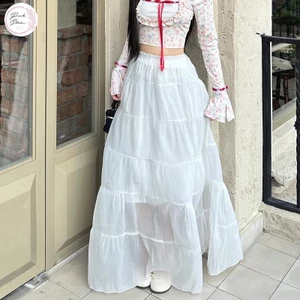 Chân Váy Xuyên Thấu Dáng Dài Nhiều Tầng PINKSTORE29 Phong Cách Tiểu Thư Nhẹ Nhàng C987