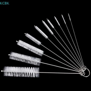 Bộ cọ làm sạch ống hút tóc mềm không gỉ Bộ lông Nylon Ống hút chai ống [BK]