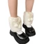 Boots lông thú chân ấm mùa đông, thiết kế mờ sang trọng, phù hợp dự tiệc