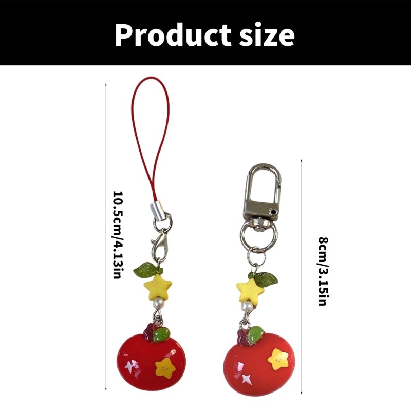 Moon Artistics Quả táo đáng yêu Móc khóa thủ công Phụ kiện thích hợp di động để tăng cường ba lô học sinh và ngày lễ Gi