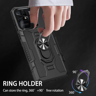 Dành Cho Redmi 10C Ốp điện thoại PC Cứng Lưng Mềm TPU Edge Bảo Vệ Camera Nhẫn Giá Đỡ Chân Đế Chống Sốc Mỏng Vỏ