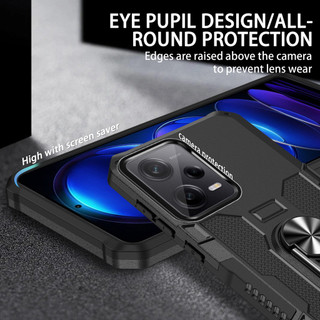 Dành Cho Redmi Note 12 Pro 5G Ốp điện thoại PC Cứng Lưng Mềm TPU Edge Bảo Vệ Camera Vòng Giá Đỡ Chân Đế Chống Sốc Mỏng Bao