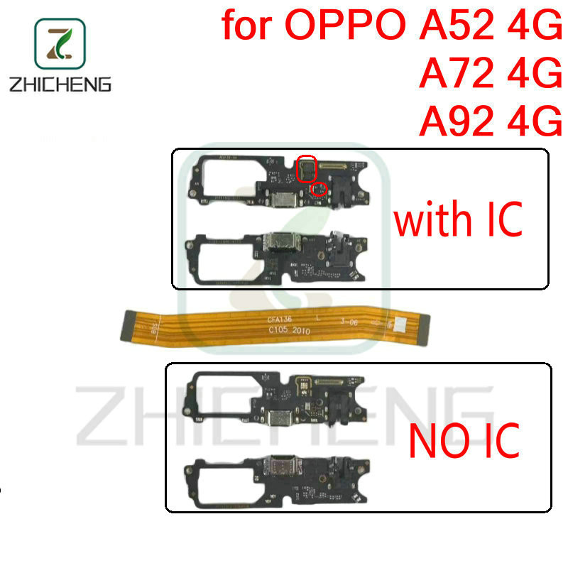 Connecteur De Charge USB-C Pour Oppo A52, A72, A92, Reno 5 Lite - Noir - Pièce Neuve D'origine