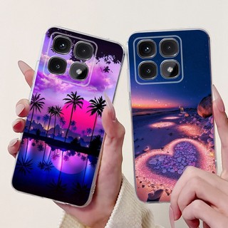 Dành Cho Xiaomi 14T Pro Vỏ 2024 Thời Trang Mới Bướm Hoa Trong Suốt Silicon Mềm TPU Ốp Lưng Điện Thoại Xiaomi 14T Mi 14T