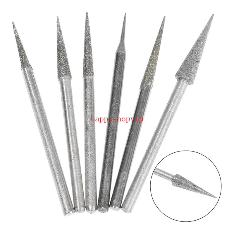 Hsv 6 Miếng 2 Mm Hình nón Kim Mài Mũi Kim Lapidary Khắc Dụng Cụ Kim