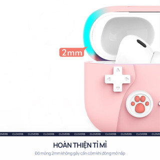 Ốp AirPods Pro 2 Silicon Hình Mèo Máy Game Kèm Móc Khóa Popkon