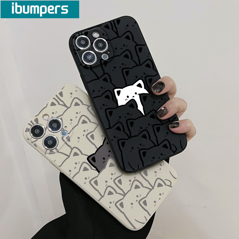 ibumpers Ốp lưng Iphone Cute Hài Hước Mèo In Hình Ốp Điện Thoại Mỏng Silicone Mềm Chống Bẩn Chống Sốc Cho Iphone 15 14 12 13 11 Pro Max IP 7 8 Plus Iphon X XS XR Xs Max