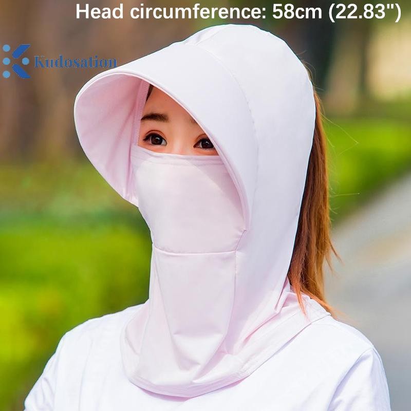 Kudosation Mũ lụa băng mùa hè dành cho nữ Mũ chống nắng với xe đạp ngoài trời chống nắng thoáng khí