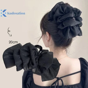 Kudosation Thời Trang Tuyn Nơ Lớn Đám Mây Lấy Kẹp Thanh Lịch Retro Nữ Lưới Sợi Đuôi Ngựa Bím Vuốt Kẹp Phụ Kiện Tóc Quà Tặng Mũ Đội Đầu