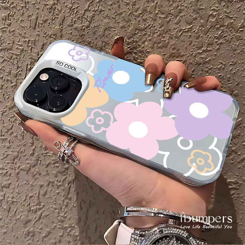 ibumpers Ốp Điện Thoại iPhone Ngọt Ngào Họa Tiết Hoa Tươi Cho IPhone 16 15 14 12 13 11 Pro Max Ốp Lưng IMD Cứng Và Nhẵn