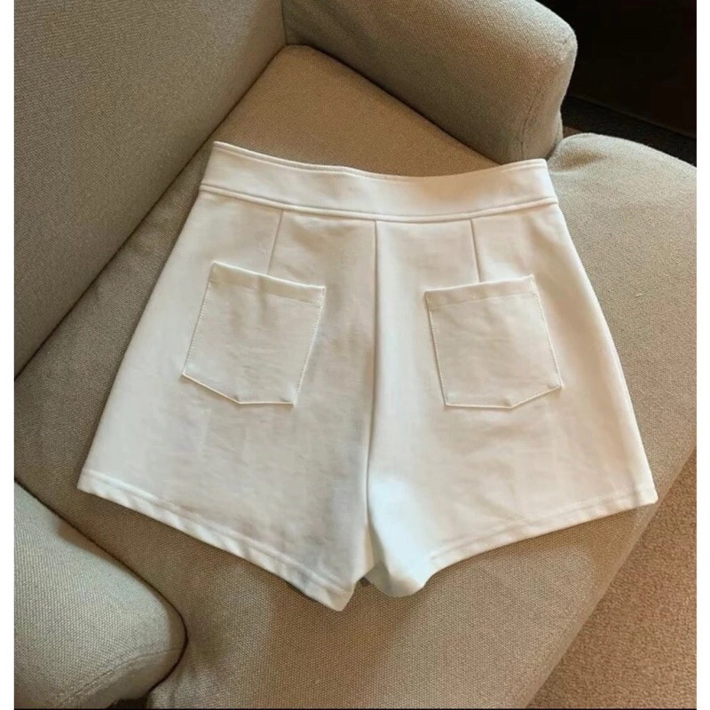 Quần Short Đùi Nữ Cạp Cao Khuy Trước Chất Vải Umi Co Giãn 4 Chiều Mềm Mịn