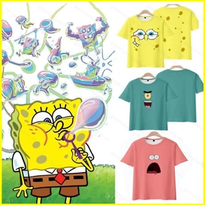 Gn Spongebob Bob Áo Thun Cosplay Trang Phục Ngắn Tay Áo Patrick Ngôi Sao Trang Phục Tee Hoạt Hình Plus Kích Thước Anime NG