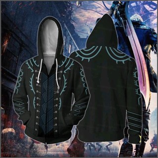 Ps2 Devil May Cry 5 Áo Khoác Dài Tay Cosplay Vergil Nelo Angelo 3D Áo Unisex Top Dây Kéo Thời Trang Áo Khoác Ngoài P
