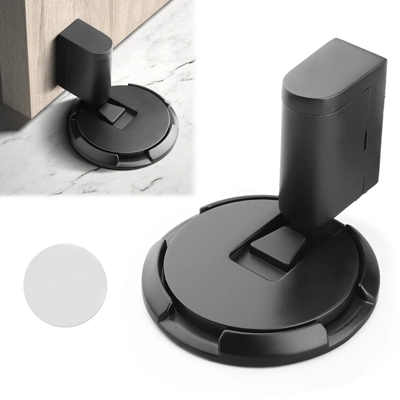 Giá đỡ cửa chịu lực từ tính, dừng cửa cơ, điều chỉnh được, chống đục, dán nội thất, phần cứng vô hình, nút chặn sàn
