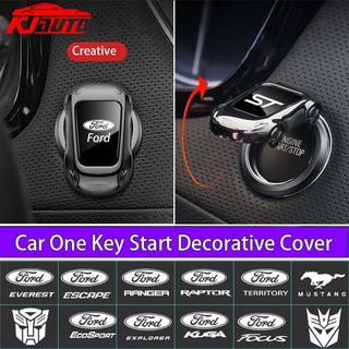 Ford Car One-Click Start Nút Trang Trí Dán Hợp Kim Kẽm Bảo Vệ Dành Cho Fiesta Ranger T6 T7 T8 T9 Focus Territory Everest Ecosport Ka Fusion Raptor Escape Phụ Kiện
