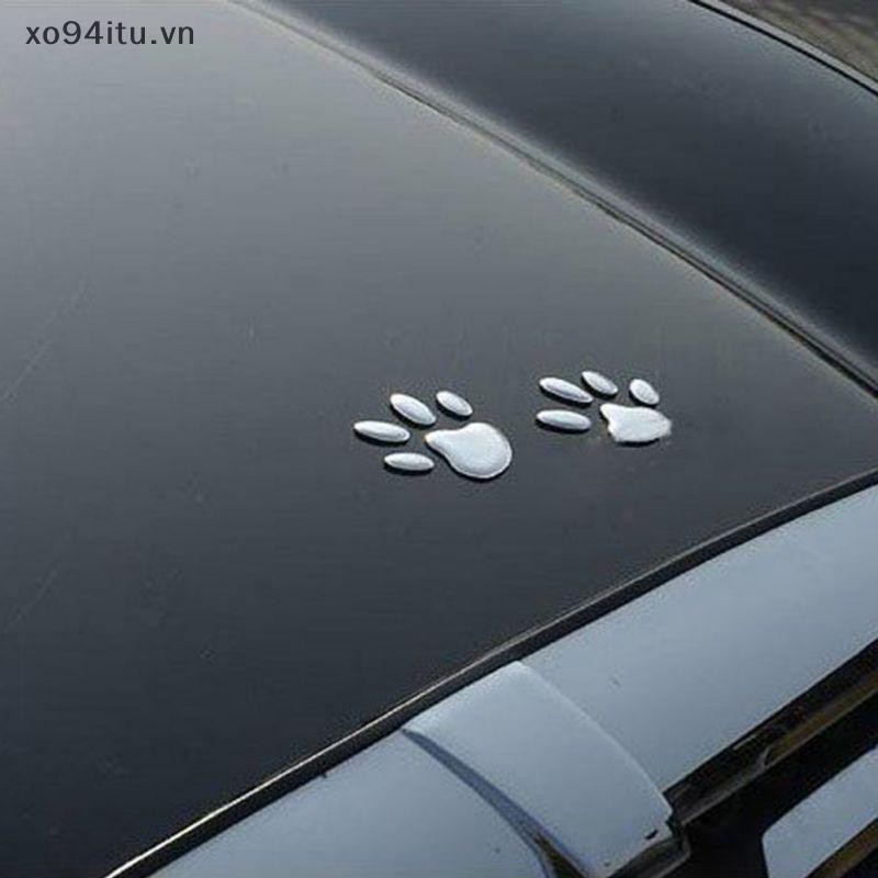 XOITU 1 Tấm Dán Xe Ô Tô Đề Can Sáng Tạo Paw 3D Động Vật Chó Chân In Decal Xe Máy Miếng Dán Phụ Kiện Ô Tô VN